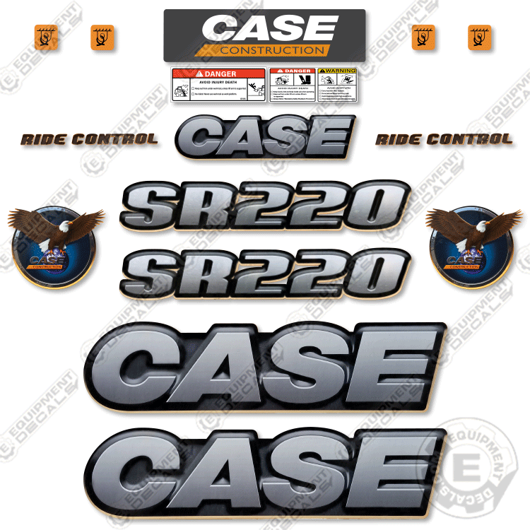 Fits Case SR-220 Skid Steer Loader Equipment Decals SR 220
