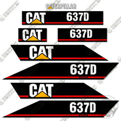 Fits Caterpillar 637D Series 2 Decal Kit Motor Grader Scraper