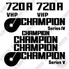 Champion 720A VHP Series V Decal Kit Motor Grader -Aftermarket Kit