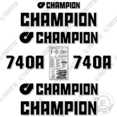 Fits Champion 740A Decal Kit - Motor Grader