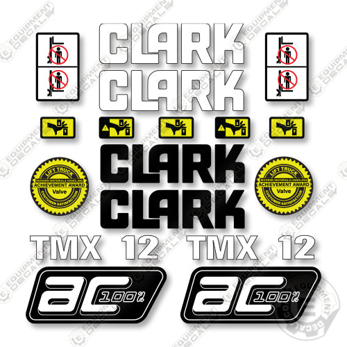 Clark TMX12 Decal Kit Forklift - Aftermarket Kit