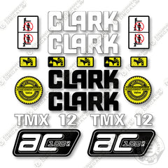 Clark TMX12 Decal Kit Forklift - Aftermarket Kit