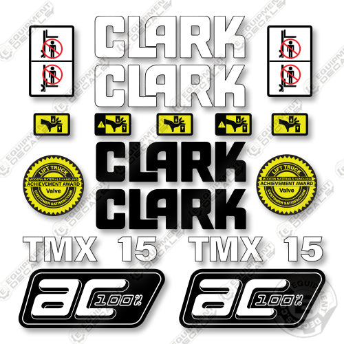 Clark TMX15 Decal Kit Forklift - Aftermarket Kit
