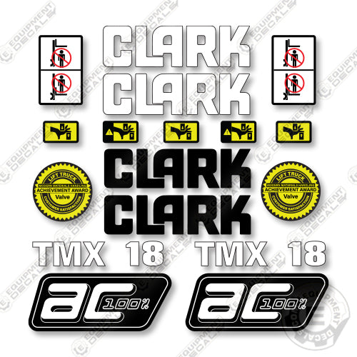 Clark TMX18 Decal Kit Forklift - Aftermarket Kit