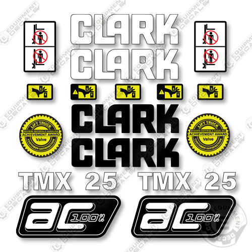 Clark TMX25 Decal Kit Forklift - Aftermarket Kit