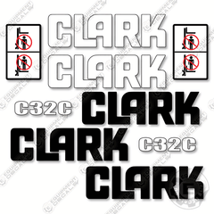 Fits Clark C32C Forklift Decal Kit