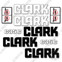 Fits Clark C35C Forklift Decal Kit