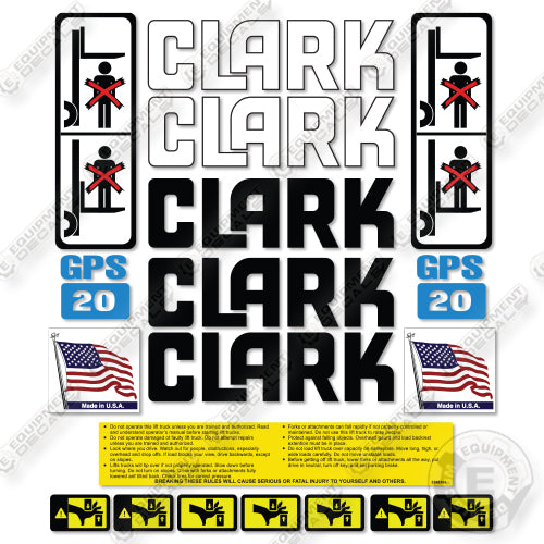 Fits Clark GPS20 Decal Kit Forklift