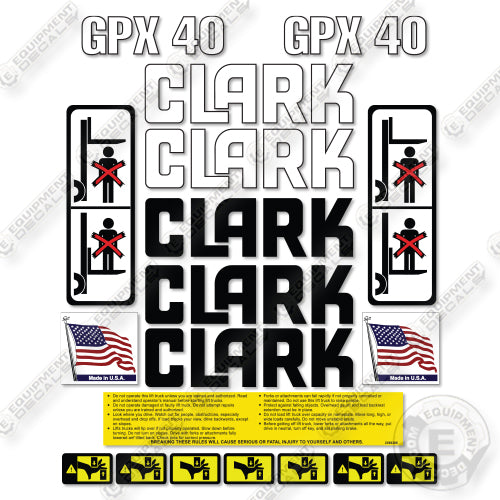Fits Clark GPX40 Decal Kit Forklift