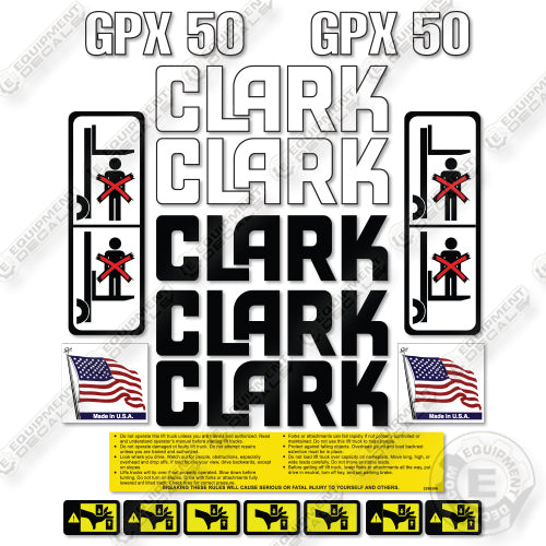 Fits Clark GPX50 Decal Kit Forklift