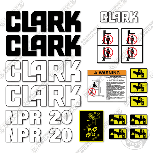 Fits Clark NPR20 Forklift Decal Kit