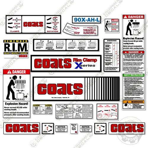 Coats 90x-ah-l Decal Kit Tire Changer - Aftermarket Kit