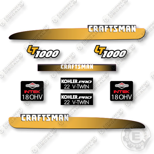 Craftsman LT1000 Decal Kit Tractor - Yellow - Aftermarket Kit