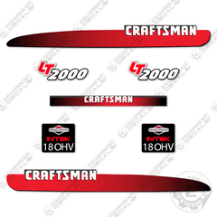Fits Craftsman LT2000 18OHV Decal Kit Mower