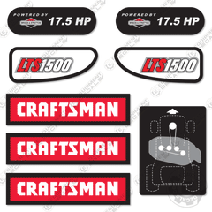 Fits Craftsman LTS1500 Decal Kit Mower