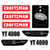Image of Fits Craftsman YT4000 Decal Kit Mower
