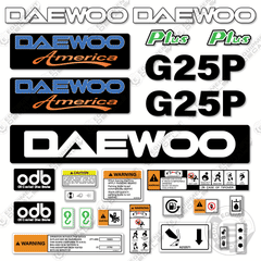 Fits Daewoo G25P Plus Decal Kit Forklift