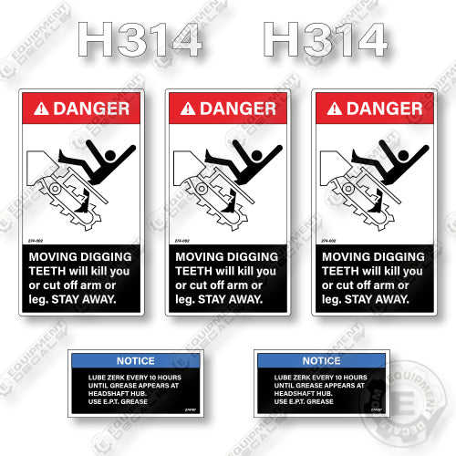 Ditch Witch H314 Decal Kit Chain Trencher - Aftermarket Kit