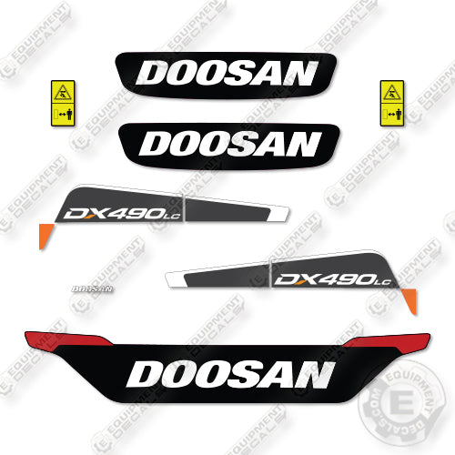 Doosan DX490LC-5 Decal Kit Crawler Excavator - Aftermarket Kit