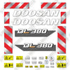 Image of Fits Doosan DL380 7 Decal Kit Wheel Loader