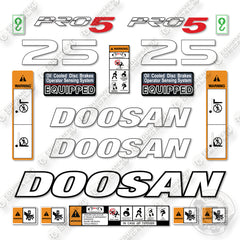 Doosan G25E-5 Decal Kit Forklift- Aftermarket Kit - NOT GENUINE OEM