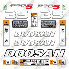 Doosan G35C-5 Decal Kit Forklift- Aftermarket Kit - NOT GENUINE OEM