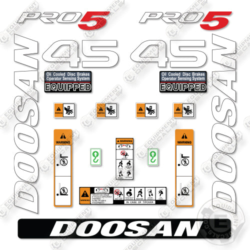 Doosan G45S-7 Decal Kit Forklift - Aftermarket Kit