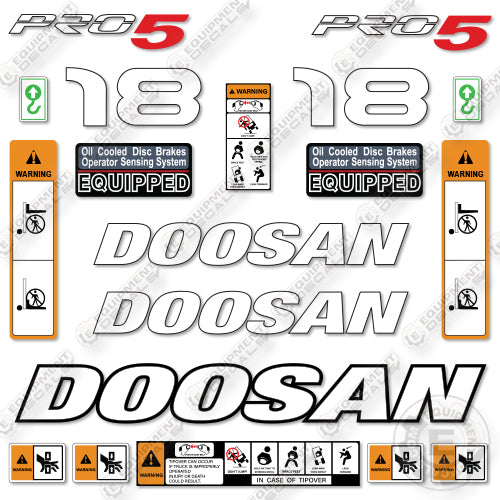 Fits Doosan GC18E-5 Decal Kit Forklift