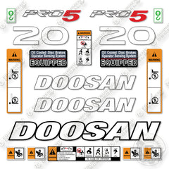 Doosan GC20P-5 Decal Kit Forklift- Aftermarket Kit - NOT GENUINE OEM