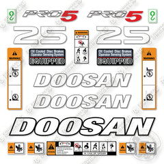Doosan GC25P-5 Decal Kit Forklift- Aftermarket Kit - NOT GENUINE OEM