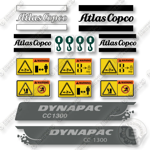 Dynapac CC1300 Decal Kit Smooth Drum Compactor - Aftermarket Kit