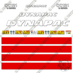 Fits Dynapac CC121 Decal Kit Roller (12 Series)