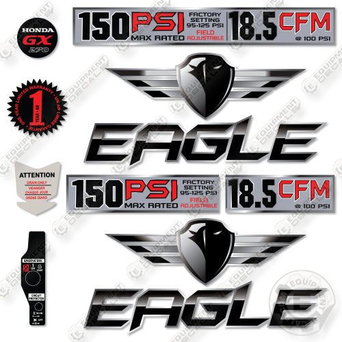 Eagle 150PSI TT90G Decal Kit Air Compressor - Aftermarket Kit