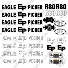 Fits Eagle Picher R80 Decal Kit Rough Terrain Forklift