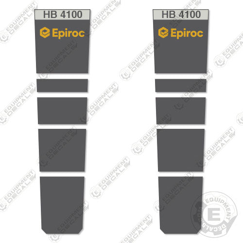 Fits Epiroc HB4100 Hydraulic Hammer Decal Kit