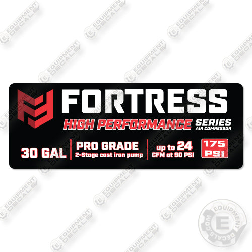 Fortress High Performance 30GAL Decal Kit Air Compressor-Aftermarket Kit