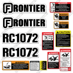 Fits Frontier RC1072 Decal Kit Tractor Rotary Cutter