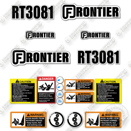 Fits Frontier RT3081 Decal Kit Tiller