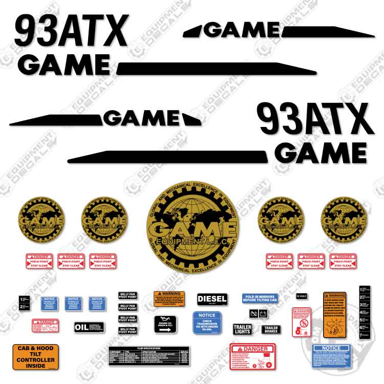 Fits Game 93ATX3 Decal Kit Tractor