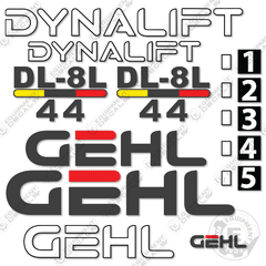 Fits GEHL DL-8L 44 Decal Kit Telescopic Forklift Telehandler