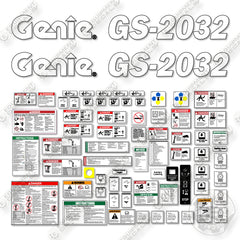 Genie GS2032 Decal Kit Scissor Lift (SN: GS3204-60000 to GS3205-75406) - Aftermarket Kit