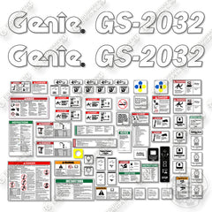 Genie GS2032 Decal Kit Scissor Lift (SN: GS3205-75407 to GS3211A-109999) - Aftermarket Kit