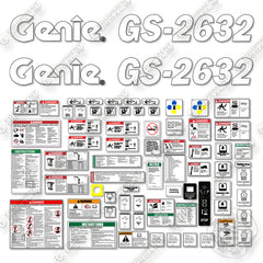 Genie GS2632 Decal Kit Scissor Lift (SN:GS3204-60000 to GS3205-75406) - Aftermarket Kit