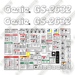 Genie GS2632 Decal Kit Scissor Lift (SN: GS3205-75407 to GS3211A-109999) - Aftermarket Kit