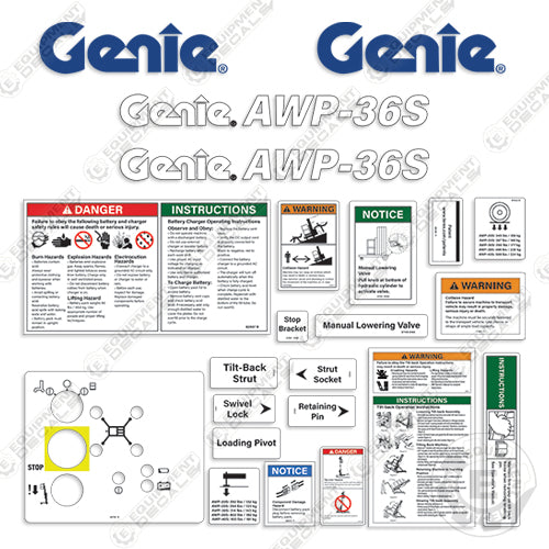 Fits Genie AWP-36S Decal Kit Aerial Lift