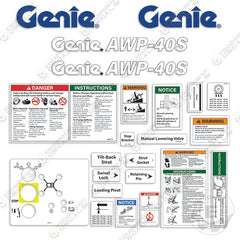 Fits Genie AWP-40S Decal Kit Aerial Lift