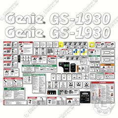 Fits Genie GS1930 Decal Kit Scissor Lift (SN GS30P-160600 To GS30P-200100)