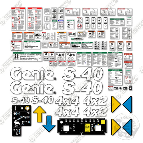Fits Genie S-40 Decal Kit Boom Lift (S4016H-21933 to S4016H-23499)