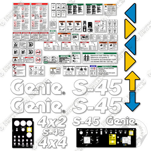 Fits Genie S-45 Decal Kit Boom Lift (4508-7000)