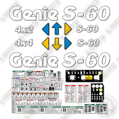Genie S60 Decal Kit (SN: 02575-3099) Boom Lift - Aftermarket Kit